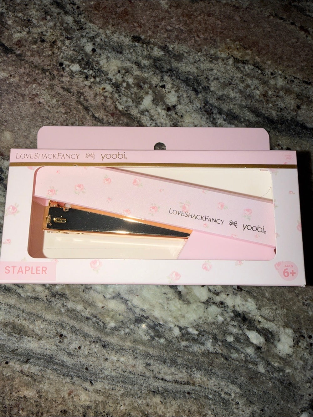 NWT! LOVE SHACK FANCY x TARGET Pink Floral Desk Stapler with Gold Accents